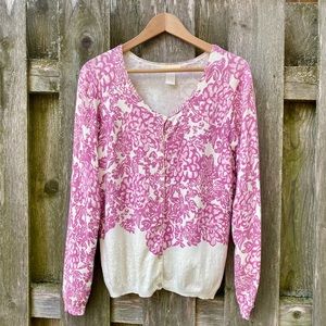 Floral Print Cardigan with Sequins